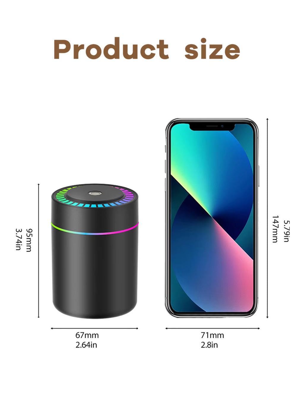 180Ml Aromatherapy Diffuser Humidifier Aromatherapy Essential Oil Air Purifier Sleeping Car Carrying Home LED 7 Color Light