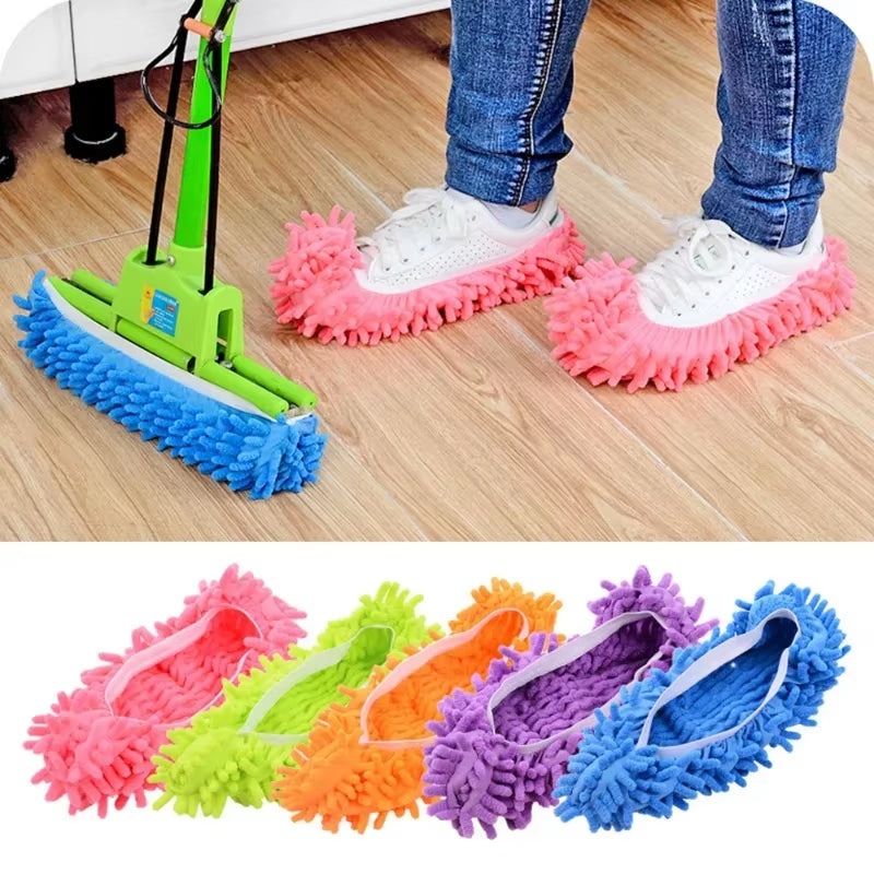 1PCS Multifunction Floor Dust Cleaning Slippers Shoes Cloth Lazy Mopping Shoes Home Floor Washable Cleaning Microfiber Cloth