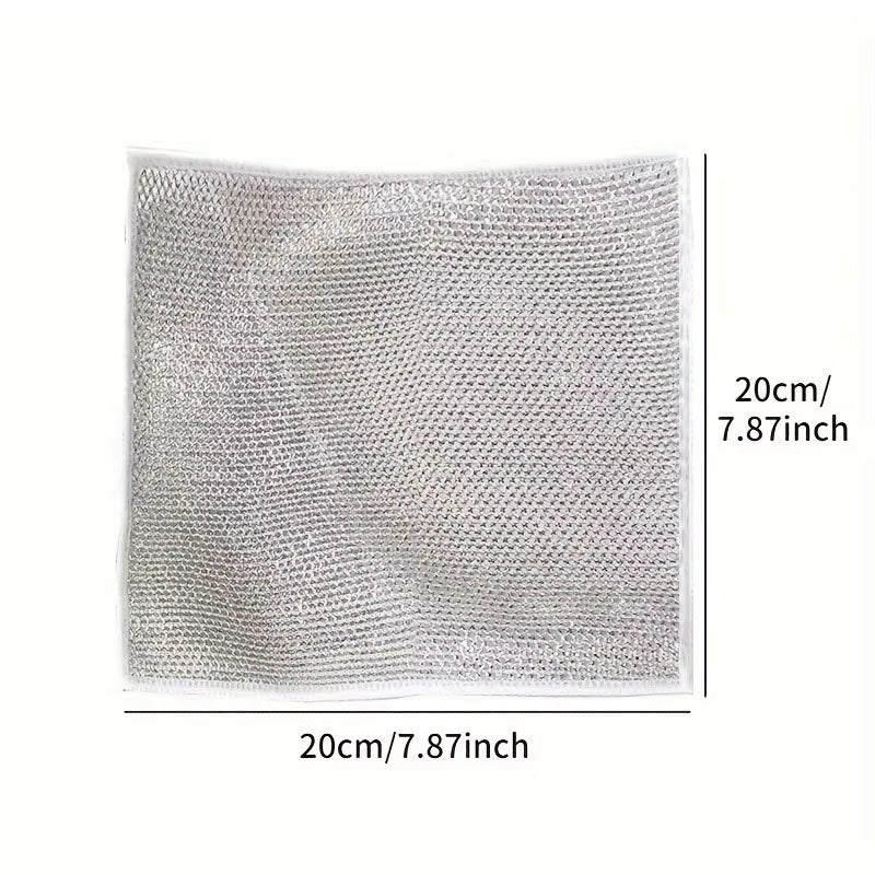Wholesale Metal Steel Wire Rags Cloth Home Kitchen Pot Pan Dishwashing Double-Sided Dishcloth Cleaning Cloths Towel Scrubber Rag