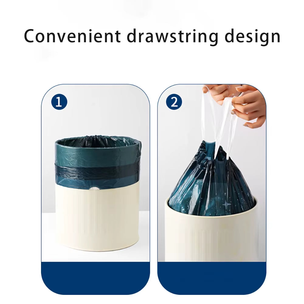 Non Tear Drawstring Garbage Bag for Household Use, Handheld, Thickened with Rope, Kitchen Bucket, Pocket Cleaning