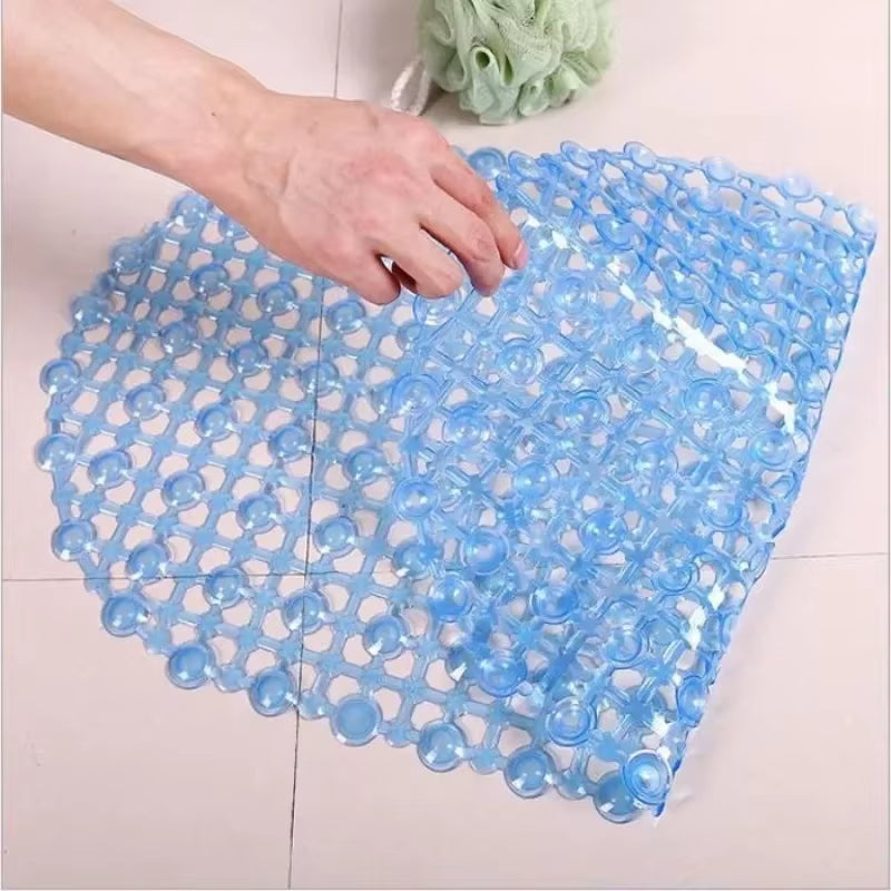 PVC Anti-Slip Bath Mat with Suction Cup Soft Shower Mat Massage Anti-Slip Bath Home Bathroom Accessories