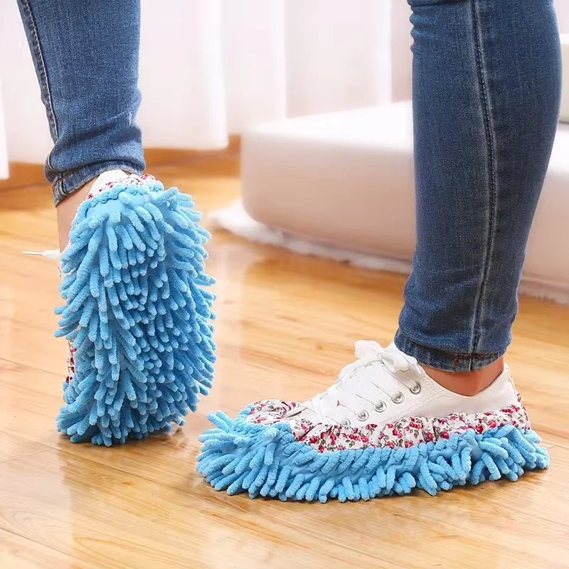1PCS Multifunction Floor Dust Cleaning Slippers Shoes Cloth Lazy Mopping Shoes Home Floor Washable Cleaning Microfiber Cloth