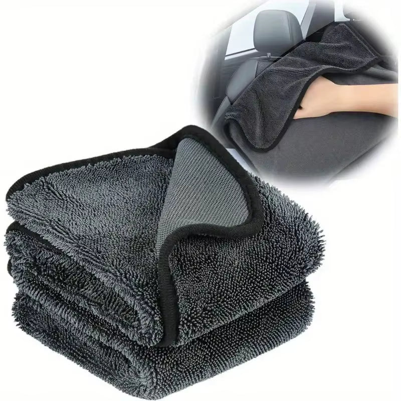 1Pc Ultra-Absorbent Microfiber Cleaning Cloth - Soft, Durable & Quick-Dry Towel for Cars, Home, and Bathroom Use
