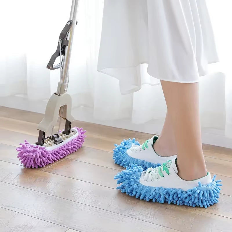 1PCS Multifunction Floor Dust Cleaning Slippers Shoes Cloth Lazy Mopping Shoes Home Floor Washable Cleaning Microfiber Cloth
