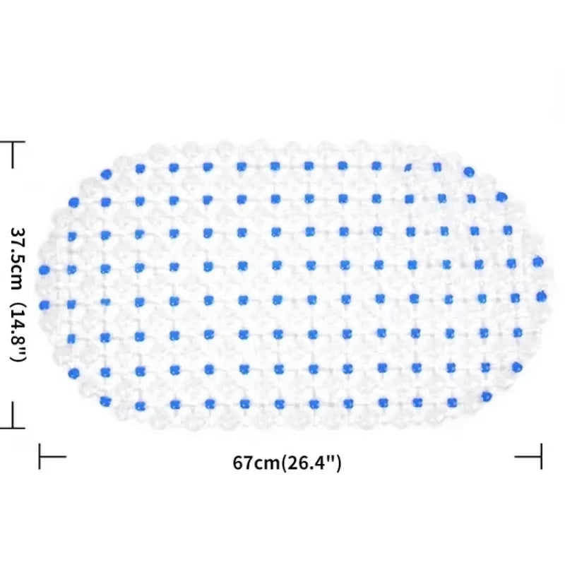 PVC Anti-Slip Bath Mat with Suction Cup Soft Shower Mat Massage Anti-Slip Bath Home Bathroom Accessories
