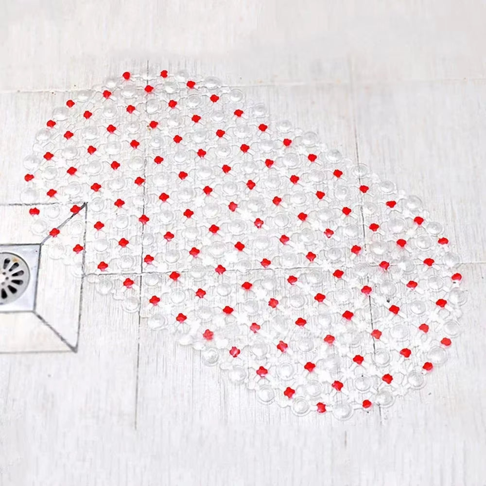 PVC Anti-Slip Bath Mat with Suction Cup Soft Shower Mat Massage Anti-Slip Bath Home Bathroom Accessories