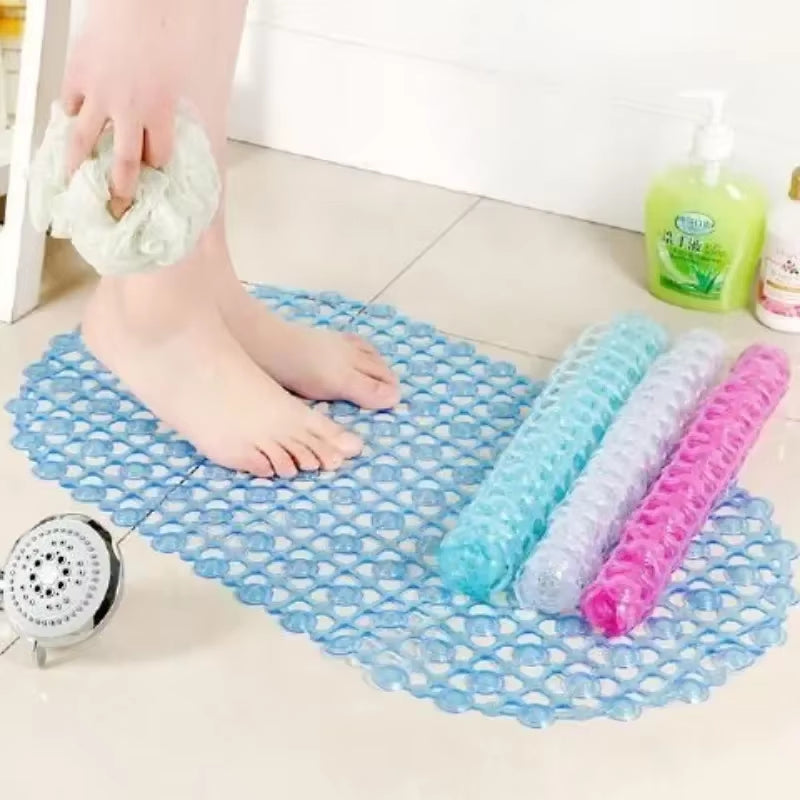 PVC Anti-Slip Bath Mat with Suction Cup Soft Shower Mat Massage Anti-Slip Bath Home Bathroom Accessories