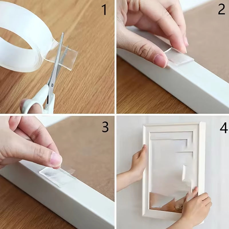 Nano Tape Extra Strong Double-Sided Adhesive Tape Waterproof Transparent Decorative Tape Thickened Reusable Tape Tools for Home