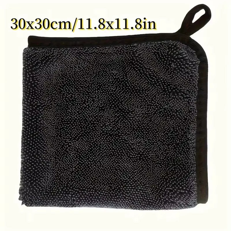1Pc Ultra-Absorbent Microfiber Cleaning Cloth - Soft, Durable & Quick-Dry Towel for Cars, Home, and Bathroom Use