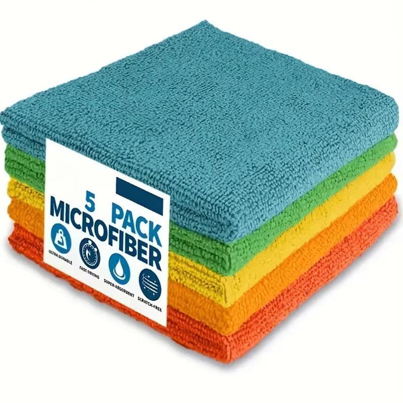 Microfiber Cleaning Cloth Multi-Purpose Kitchen Dish Cloth Scouring Pad for Car and Home Cleaning Reusable Dishwashing Wipes