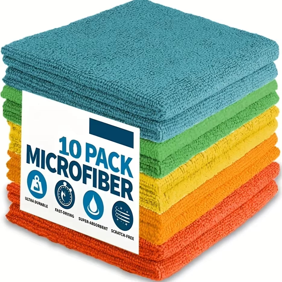 Microfiber Cleaning Cloth Multi-Purpose Kitchen Dish Cloth Scouring Pad for Car and Home Cleaning Reusable Dishwashing Wipes