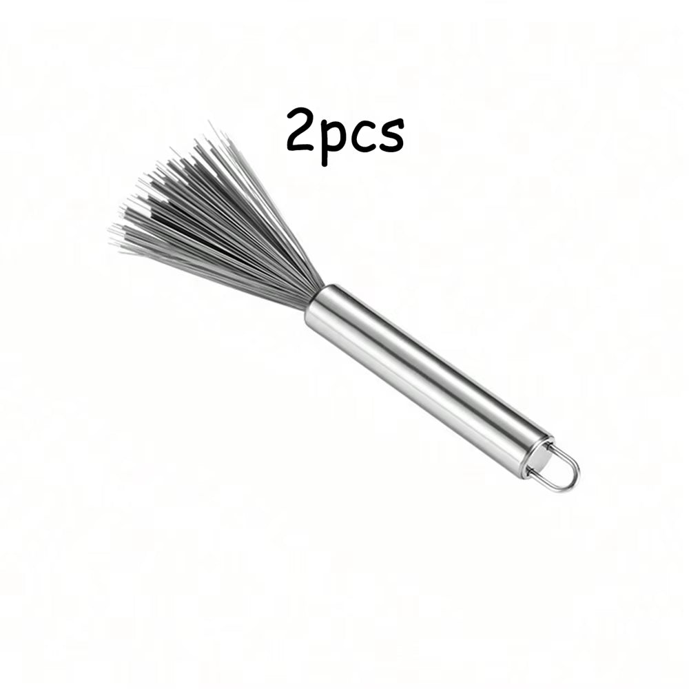 2Pcs Multi-Functional Cleaning Brush Steel Handle Household Cleaning Brush Home Cleaning Helper