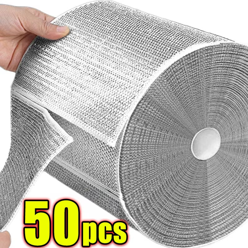 Wholesale Metal Steel Wire Rags Cloth Home Kitchen Pot Pan Dishwashing Double-Sided Dishcloth Cleaning Cloths Towel Scrubber Rag