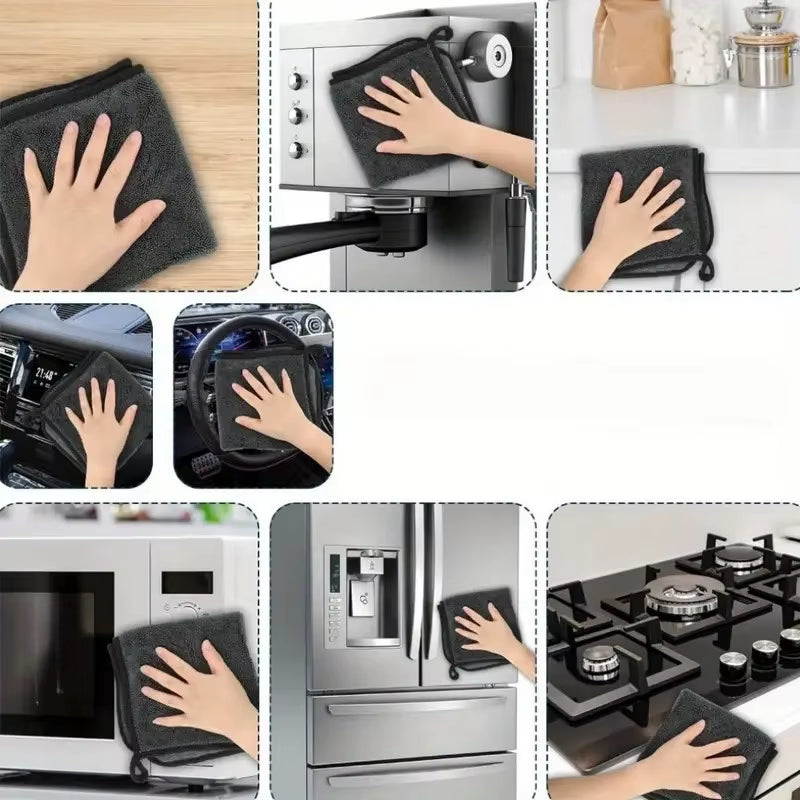 1Pc Ultra-Absorbent Microfiber Cleaning Cloth - Soft, Durable & Quick-Dry Towel for Cars, Home, and Bathroom Use